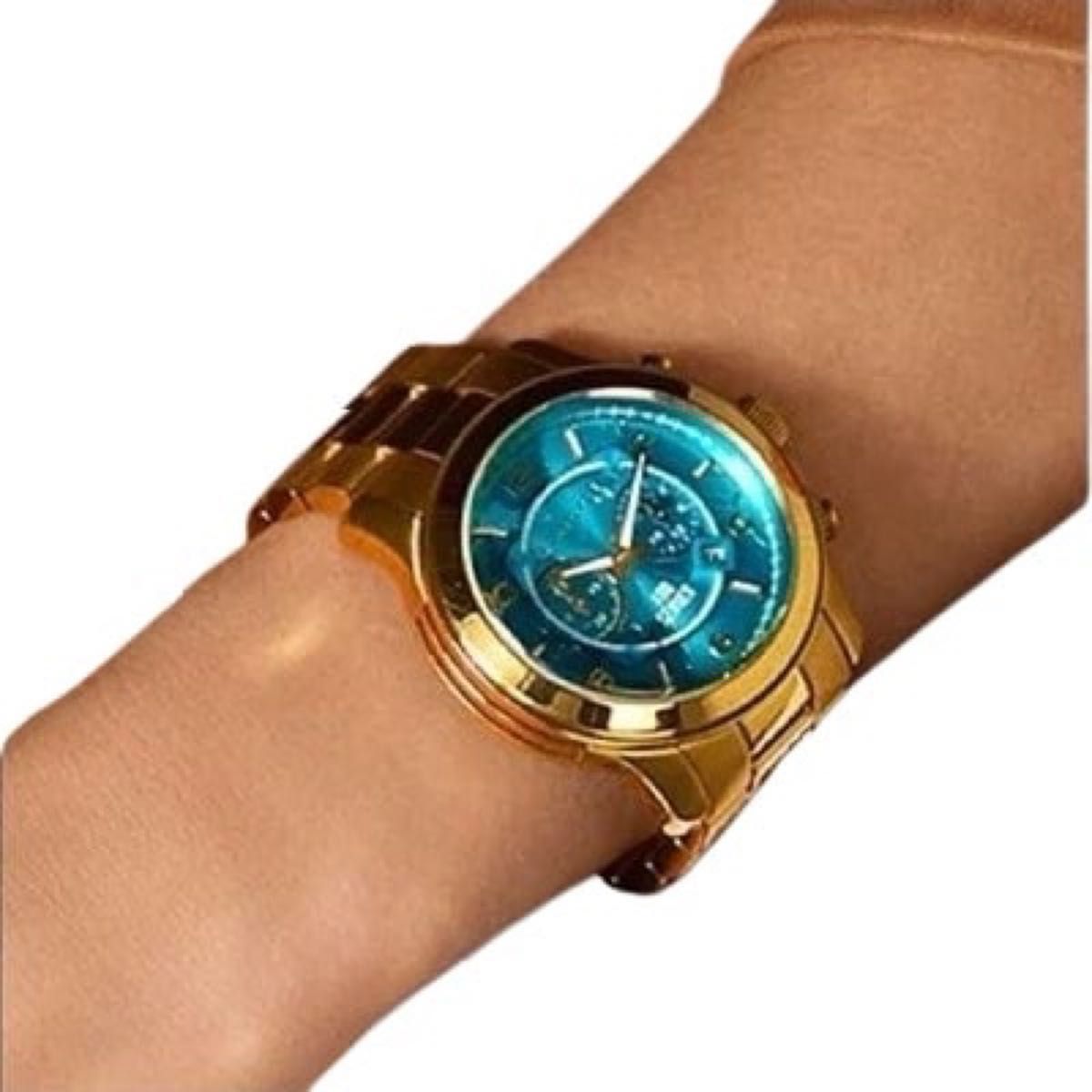 【新品・未使用】マイケルコース Hunger Stop 腕時計 レディース MK8315 ゴールド ターコイズ