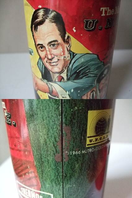 1966年 Vintage / 0011 ナポレオン・ソロ / U.N.C.L.E. / THERMOS 保温水筒 / 米国製　※ビンテージ中古品　キズ等あり_塗装のはげ、錆があります。