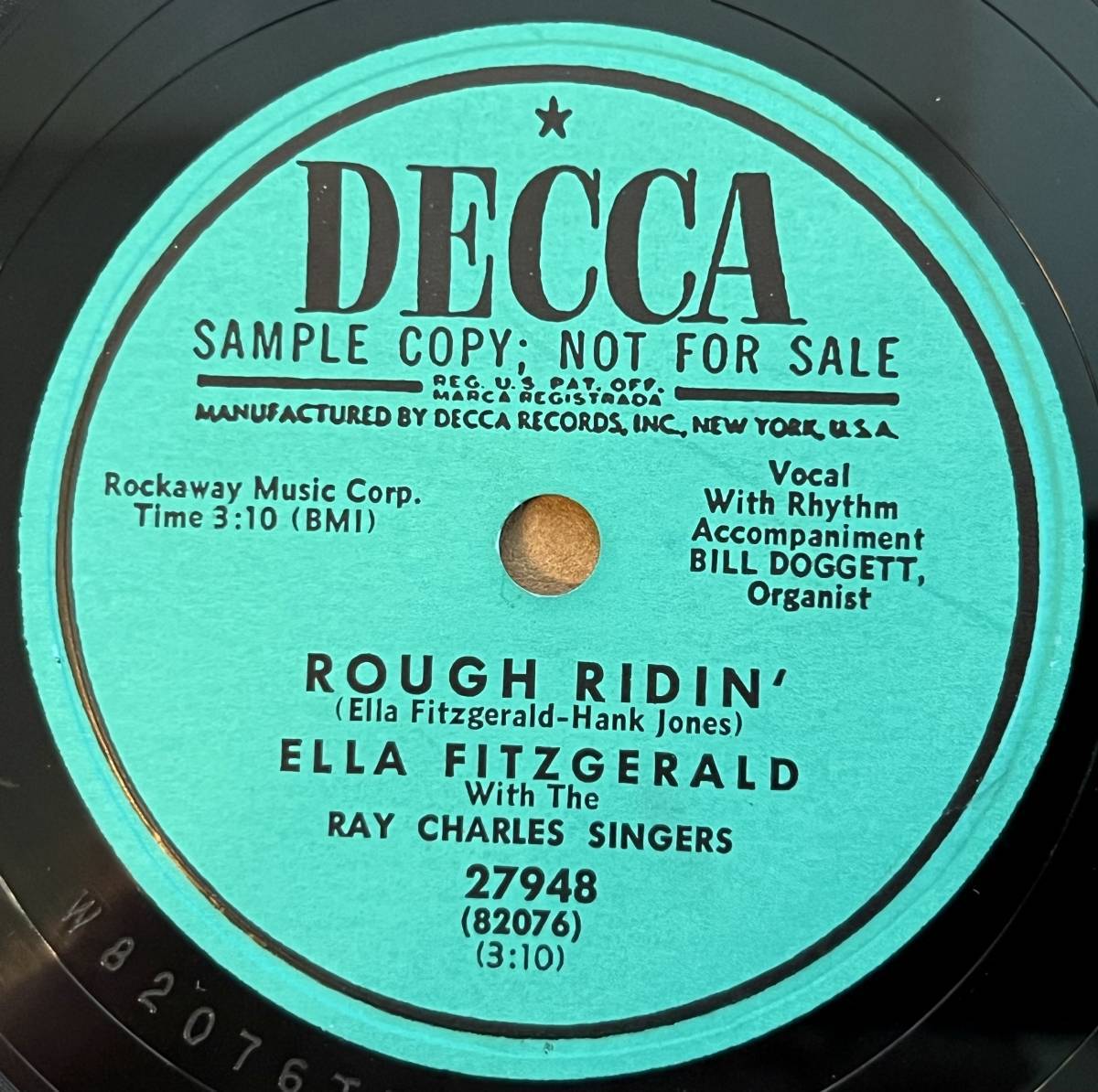 ELLA FITZGERALD DECCA I Don't Want To Take A Chance/ (with The Ray Charles Singers) Rough Ridin’ の画像2
