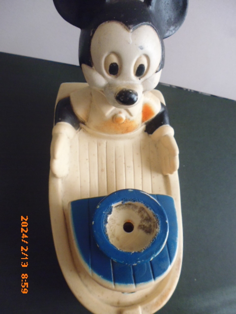 ビンテージ　ミッキーマウス　バス玩具の船　MIckey Mouse Bubble Barge 1970年代　傷んでいますが骨董感は充分_画像5