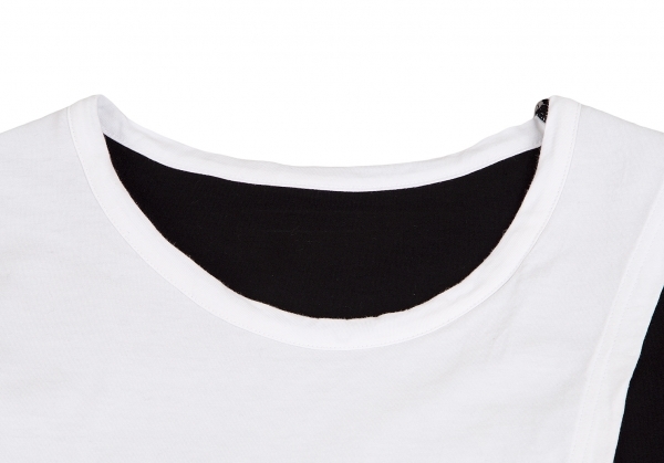  Grand waiGround Y cotton switch Layered cut and sewn white black 3