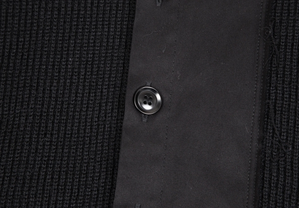  Yohji Yamamoto бассейн Homme Yohji Yamamoto POUR HOMME patch дизайн Zip длинный вязаный чёрный 3
