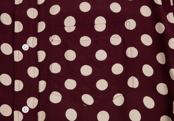  Karl hell mKarl Helmut dot print rayon shirt bordeaux M rank 