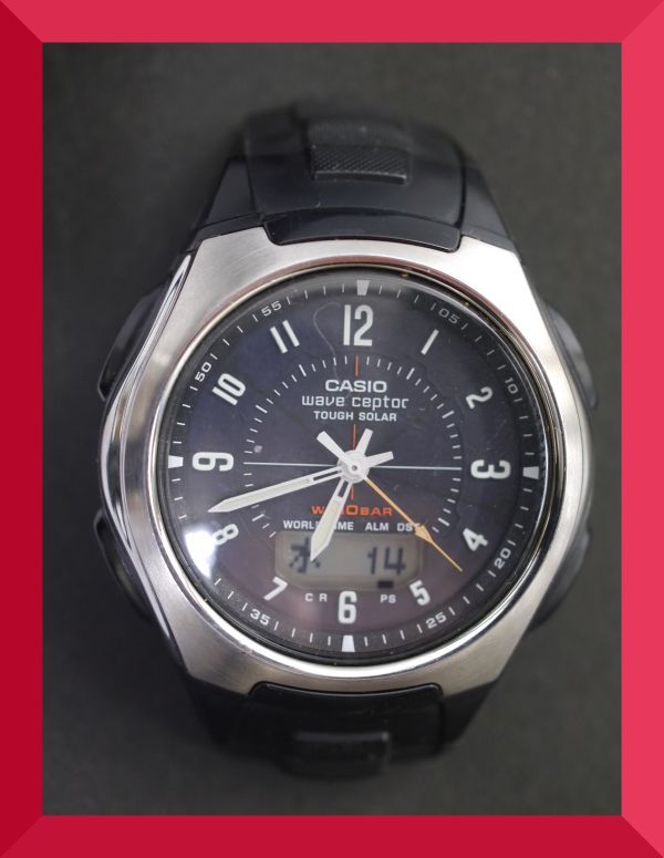 カシオ CASIO ウェーブセプター タフソーラー WVA-430J 男性用 メンズ 腕時計 W982 稼働品_画像1