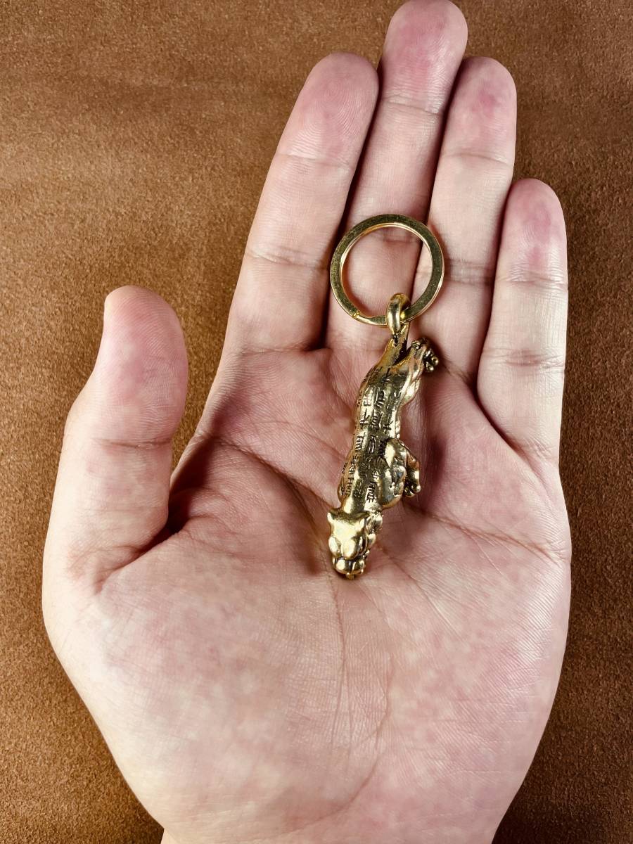  brass key holder . tiger feng shui ornament charm key ring E42