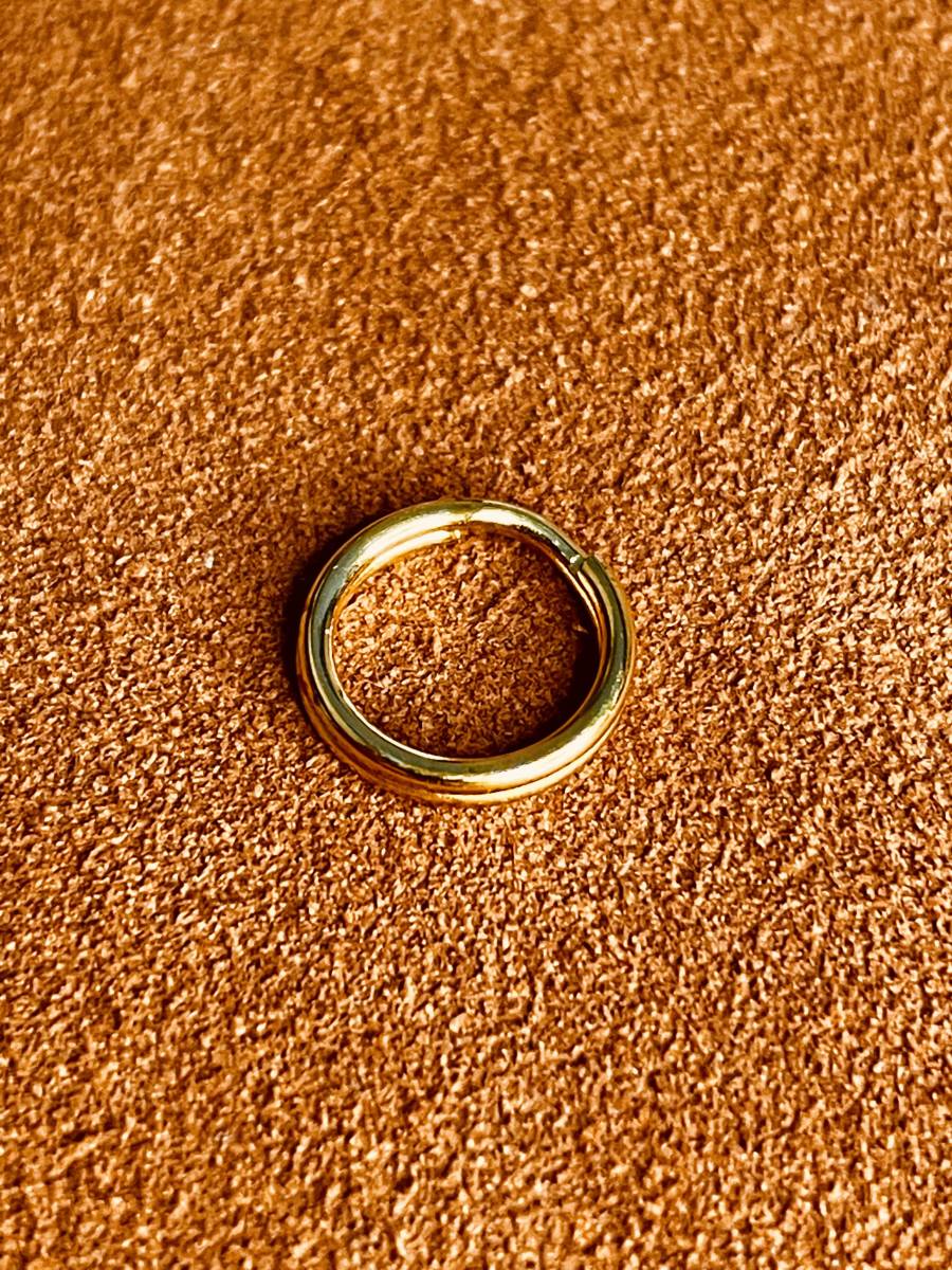 10点セット 真鍮製二重リング 直径10mm ダブルリング キーホルダー ゴールド カスタムパーツ キーリング 二重カン ブラス_画像3