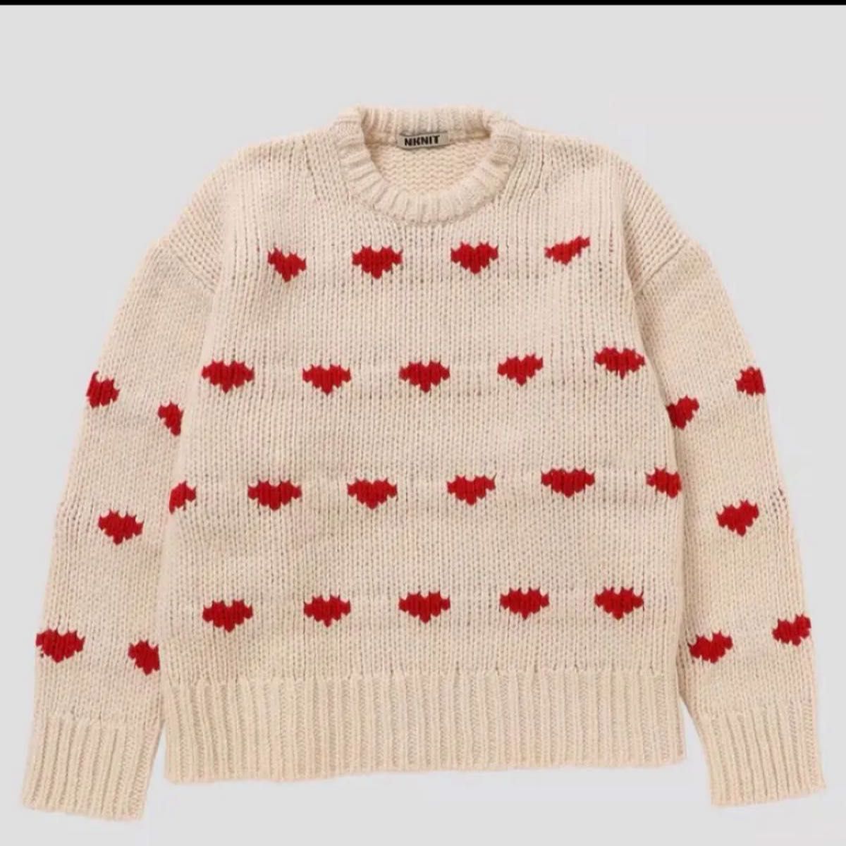 NKNIT nknit ンニット ハートパターンニット ロングサイズ NKNIT nknit ンニット ハートパターンニット ロングサイズ