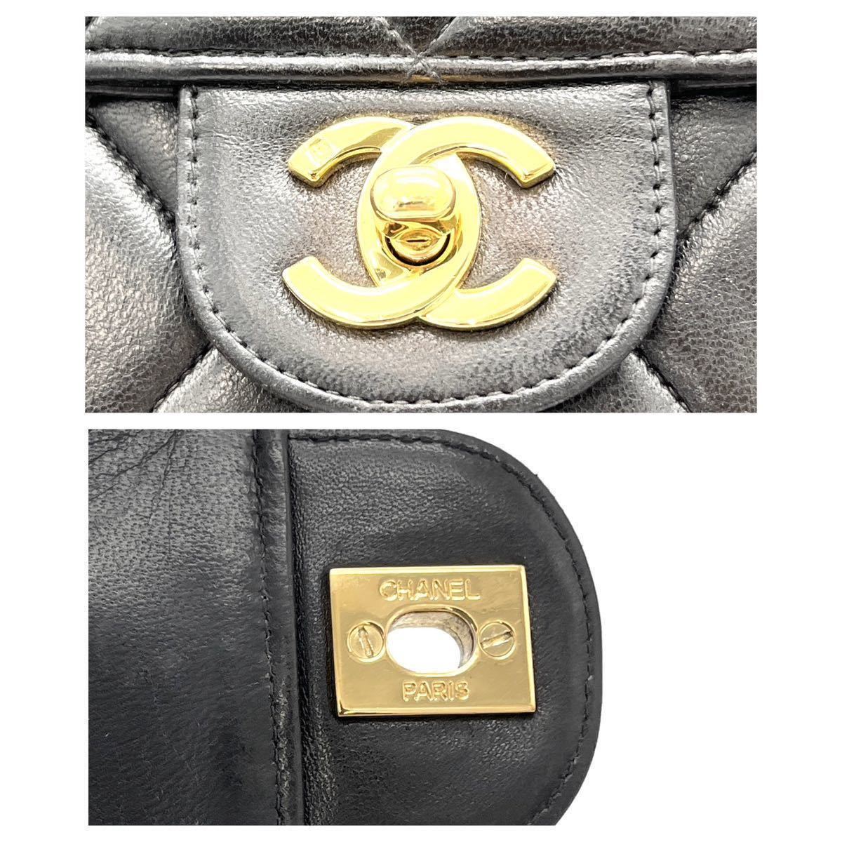 美品 CHANEL シャネル マトラッセ ターンロック ココマーク ダブルフェイス ラムスキン ワン ショルダー バッグ dD0206N_画像7