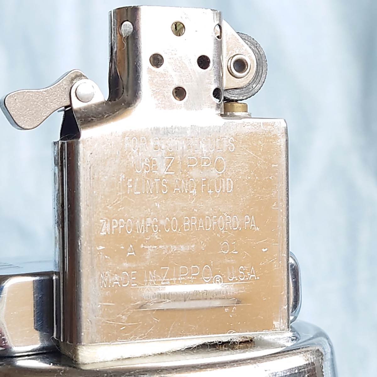 1111円～ ZIPPO 美品 HOPE HP刻印 01年製 限定 非売 1941レプリカ 希少モデル ジッポ SILVER Color オイルライター USA_画像5