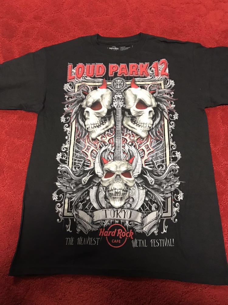 Mサイズ LOUD PARK 12 2012 Tシャツ ラウドパーク Tシャツ ドクロ 骸骨 ギター ハードロックカフェ hard rock Cafe diablos_画像1