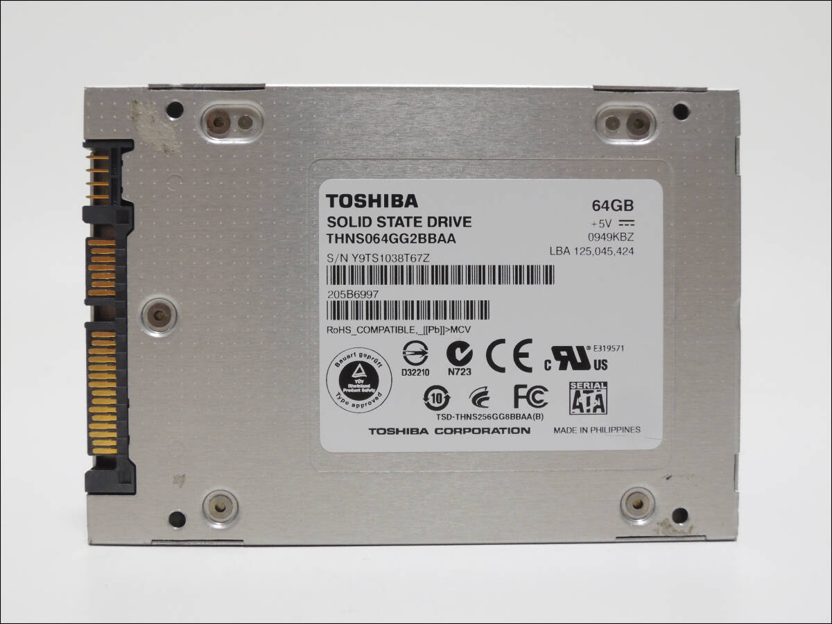 TOSHIBA 2.5インチSSD THNS064GG2BBAA 64GB SATA #11966_画像1