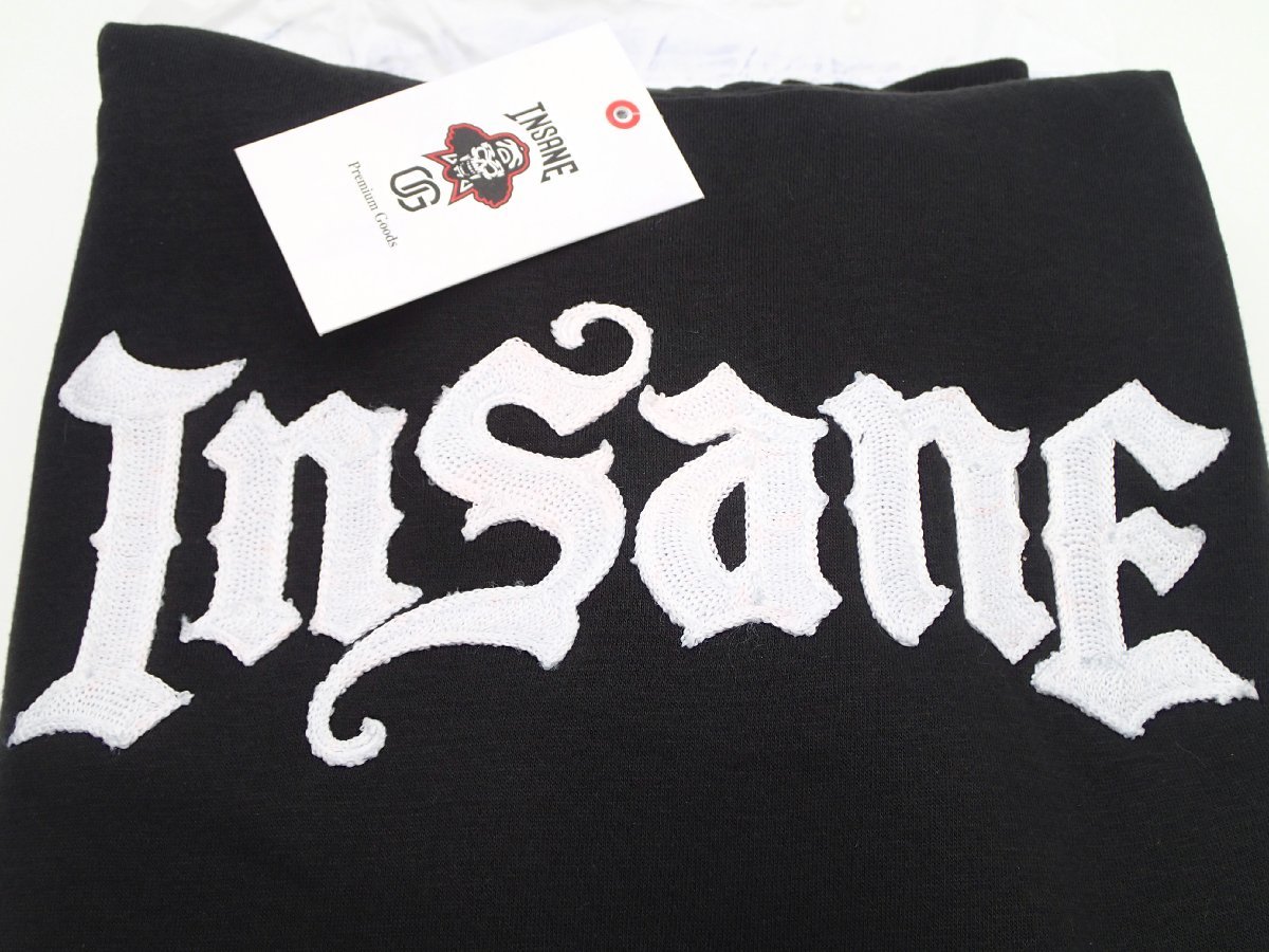 MISTER CARTOON INSANE OG OLD E HOODIE BLACK M ミスターカートゥーン インセイン オールド フーディー パーカー ブラック コラボ 黒 刺繍_※ミスターカートゥーンのコラボロゴが刺