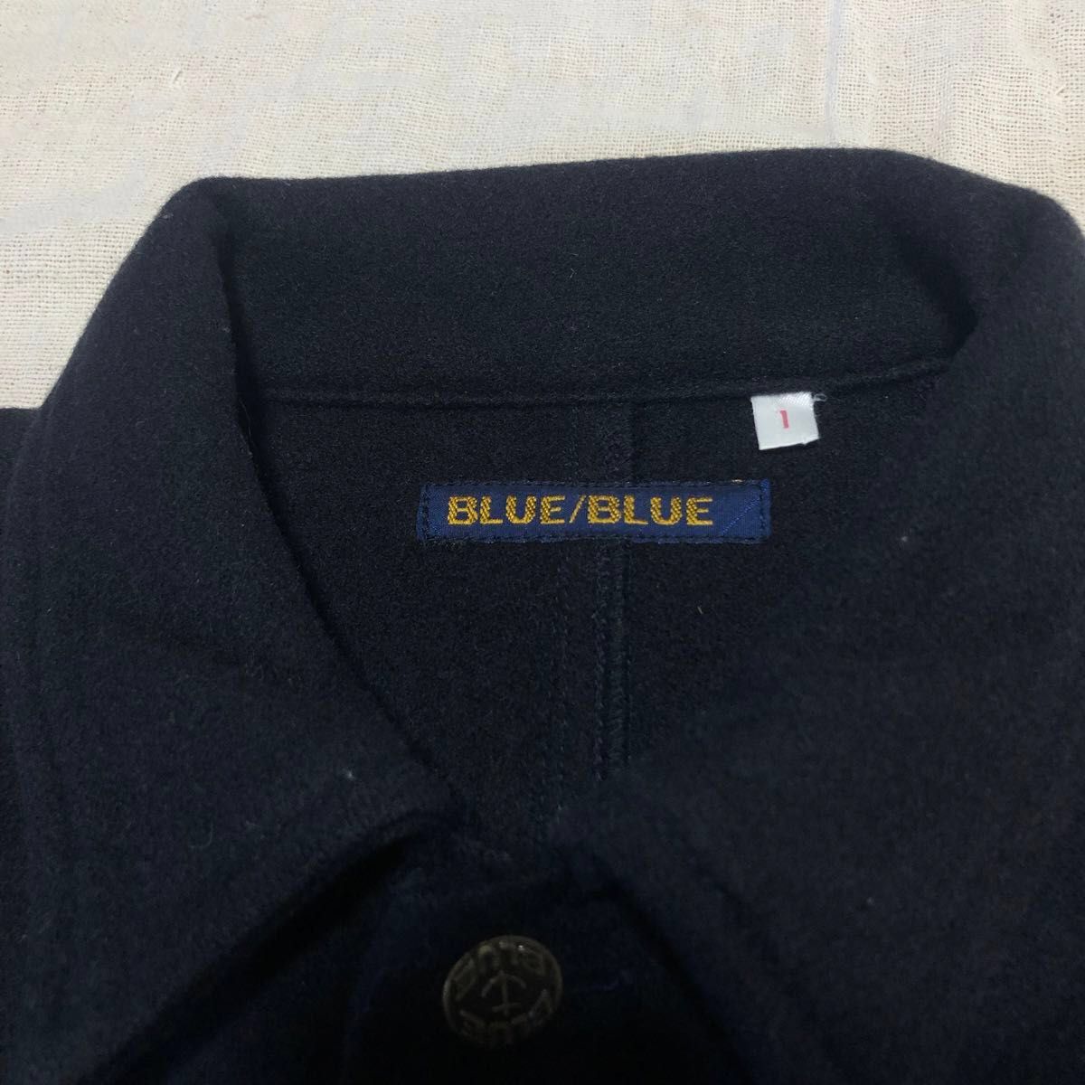 【極美品】BLUE BLUEブルーブルー プルオーバーCPOシャツ S 濃紺 エラー珍品 日本製 メルトン厚手シャツ 1 聖林公司
