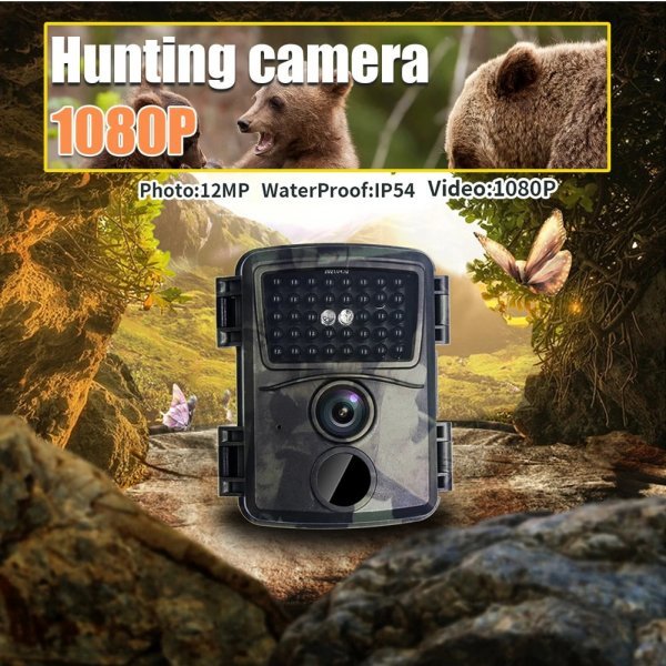 [送料無料] トレイルカメラ、屋外狩猟監視カメラ12mp 1080p,HD,防水,野生動物、動態検知、赤外線暗視,暗闇でも自動録画！bc_ハンティング、トレイルカメラ 