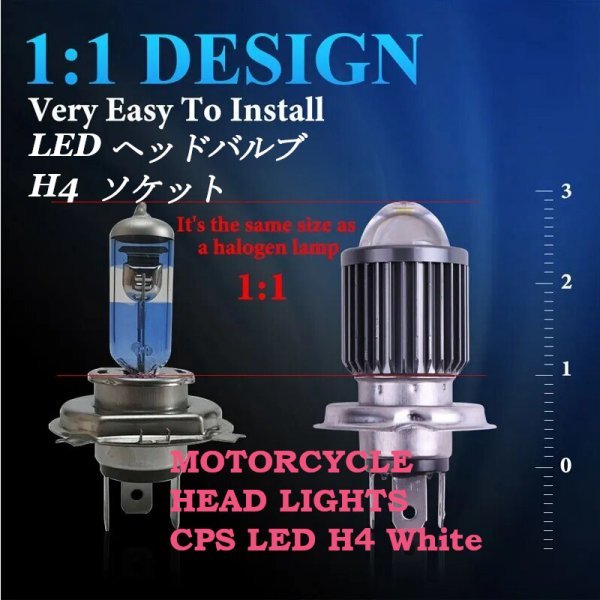 「送料無料」H4 CSPレンズ LED バイク用ヘッドライトバルブ,12000LM,超高輝度 ホワイト12v 1個 ls  の画像3
