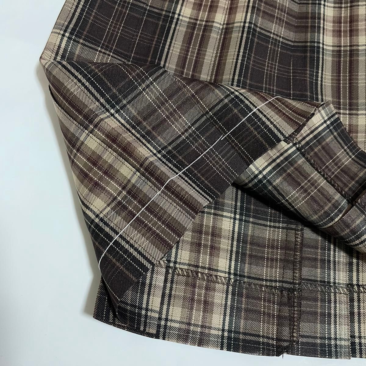 【421-4XL】リボンつき　特大　なんちゃって制服スカート　チェックスカート