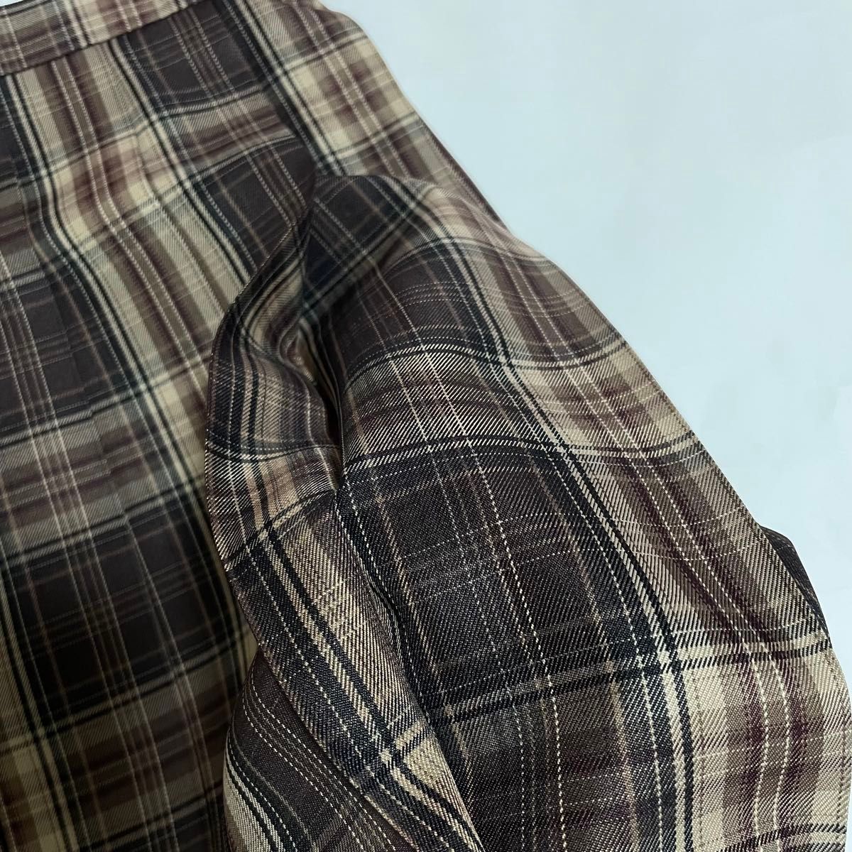 【421-4XL】リボンつき　特大　なんちゃって制服スカート　チェックスカート