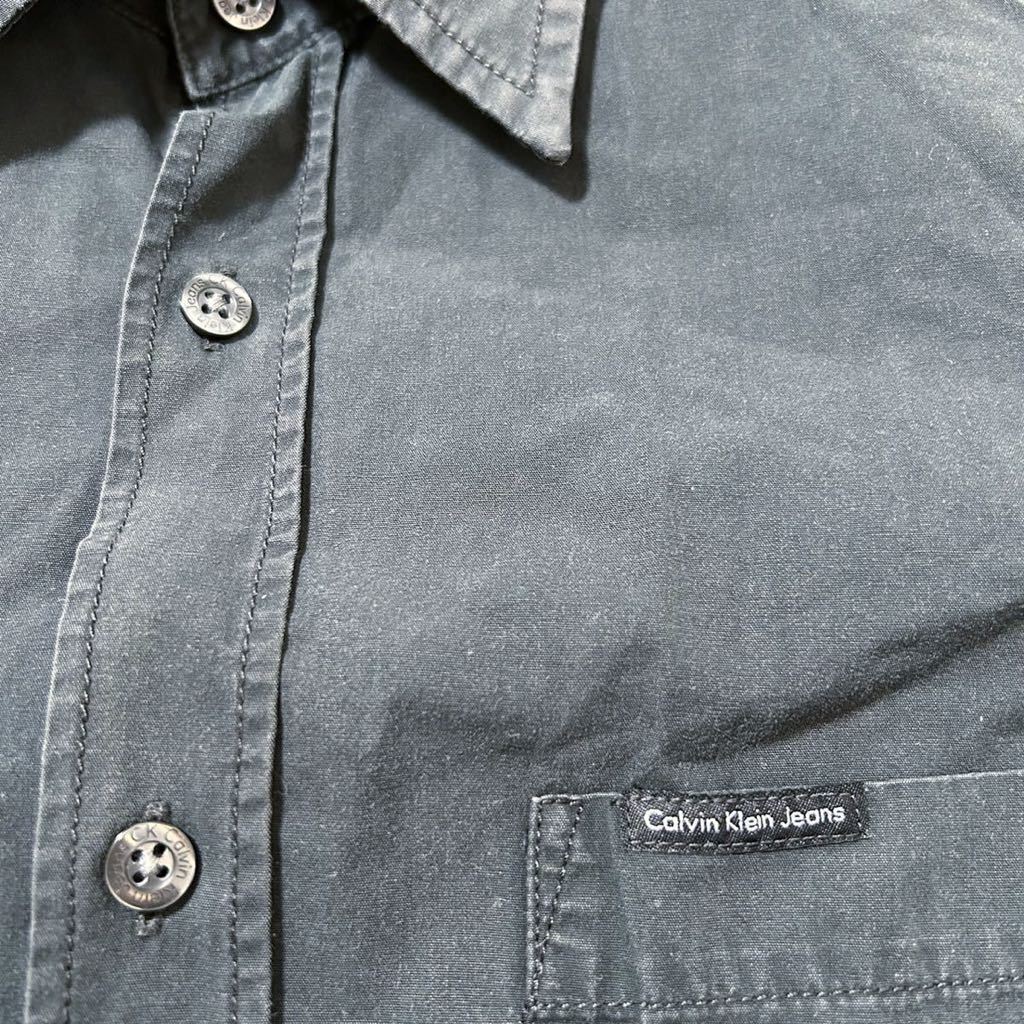 Calvin Klein Jeans Calvin Klein jeans long sleeve shirt button down shirt black men's L size 