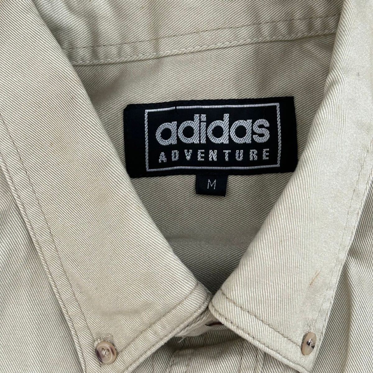 希少　レア　80-90s　adidas ADVENTURE　アディダス　長袖シャツ　ボタンダウンシャツ　メンズ　Mサイズ　レトロ　ヴィンテージ　古着_画像4