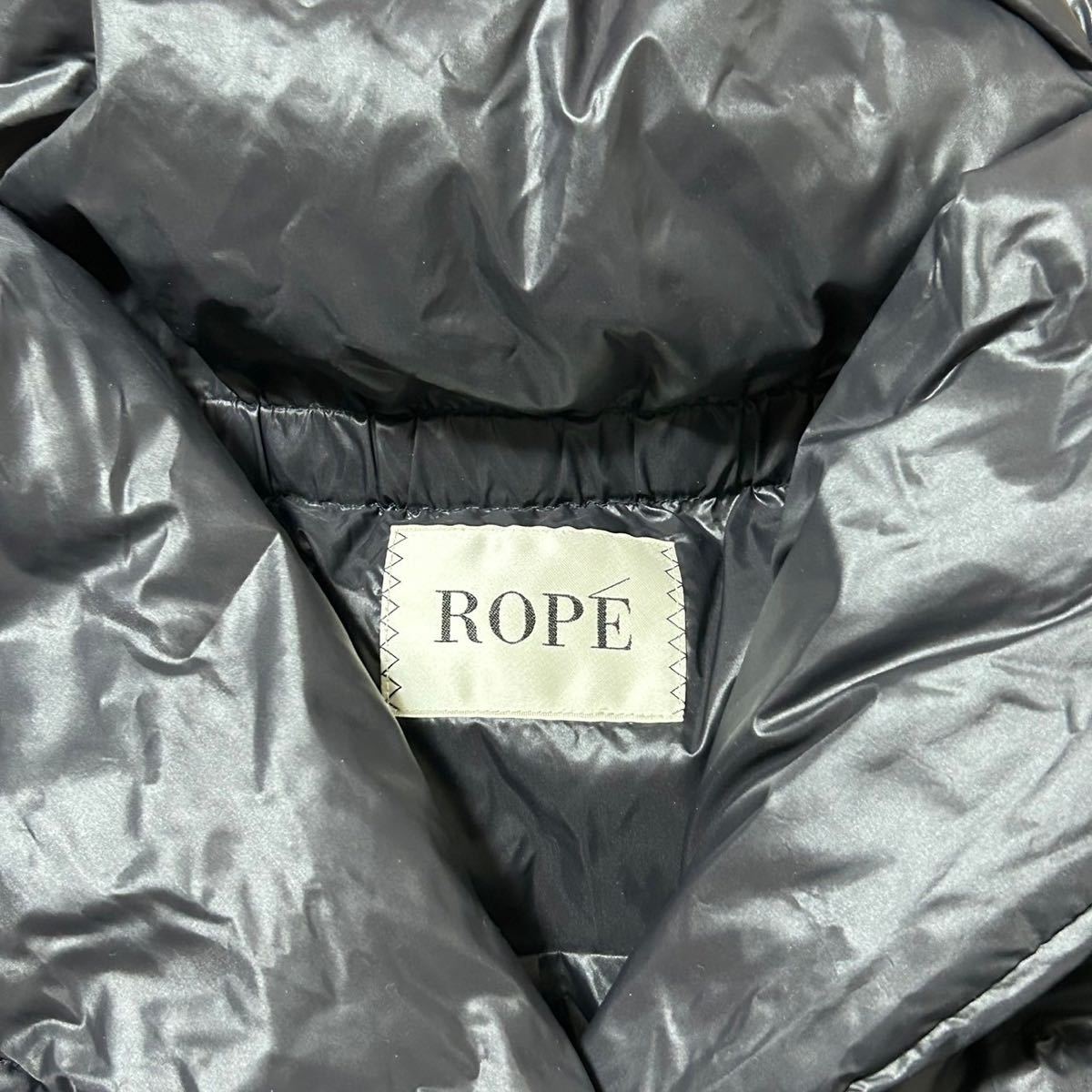 良品　ROPE　ロペ　スナップボタン　ダウンコート　ジャケット　38号　レディース　Mサイズ　ブラック　ダウン90%_画像5
