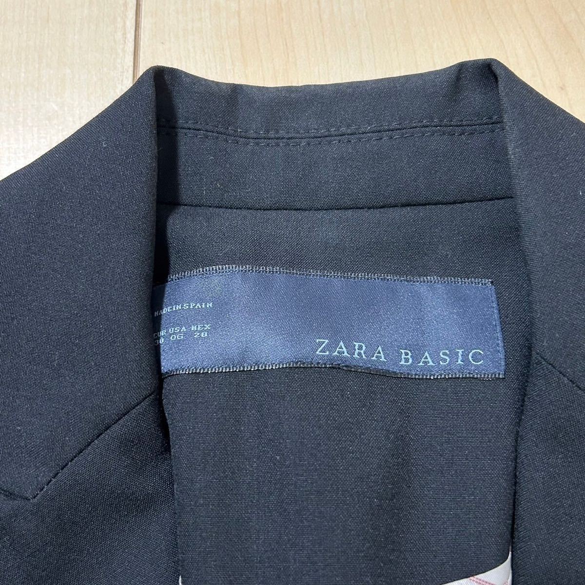美品 ZARA BASIC ザラ ベーシック スペイン製 シングル テーラードジャケット ブラックジャケット ブレザー レディース Mサイズの画像4