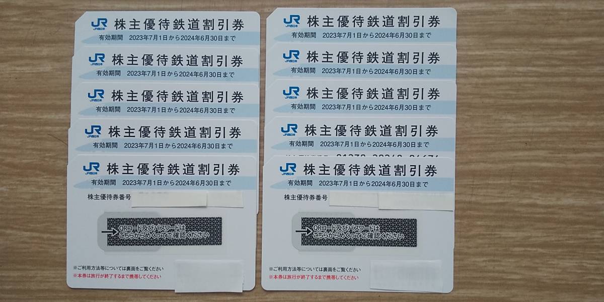 JR west Japan stockholder hospitality railroad discount ticket (10 sheets )