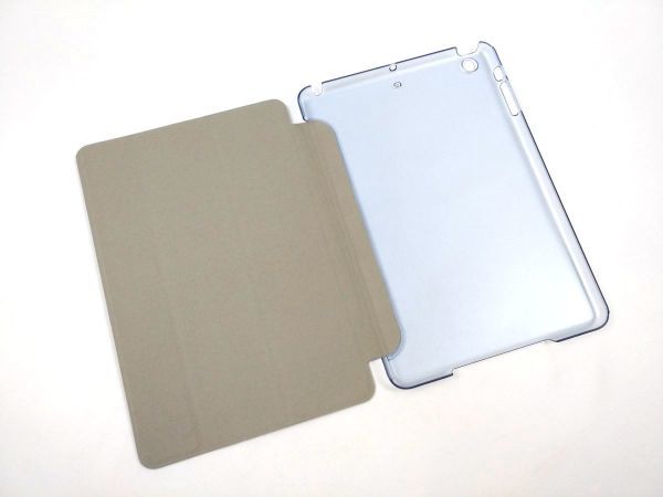 iPad mini1/2/3用 カバー PUレザー+ハードケース 三折 スタンド 薄型 ブルー_画像7