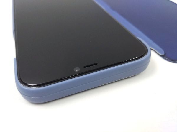 iPhone 12/12 pro用 鏡面 手帳型ミラーフリップケース カバー 半透明 ブルー_画像6