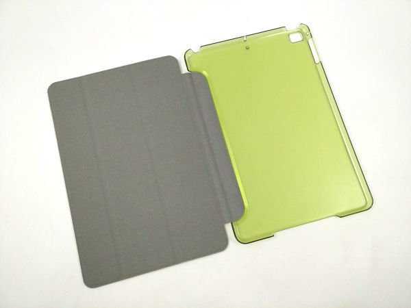 iPad mini4用 カバー PUレザー+ハードケース 三折 薄型 スタンド グリーン#2の画像7