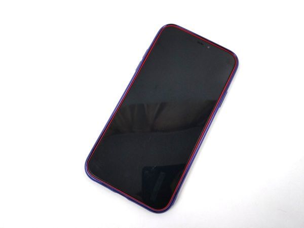 iPhone XR用 クリアケース ソフトカバー TPU 透明 電解メタル 電着 高品質 ブルー_画像2