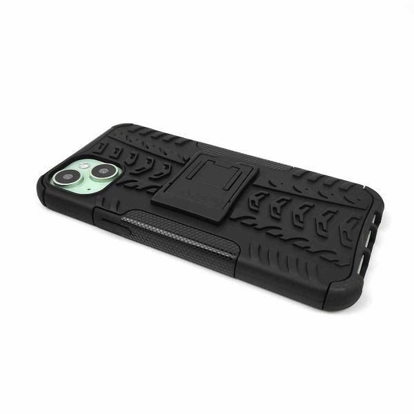 iPhone 15 Plus用 スタンド カバー 耐衝撃ケース スマホケース 携帯ケース 滑り止め ブラック_画像3