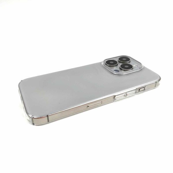 iPhone 15 Pro用 薄型ハードケース カバー シンプル 透明 クリア 側面フル保護 PC_画像3
