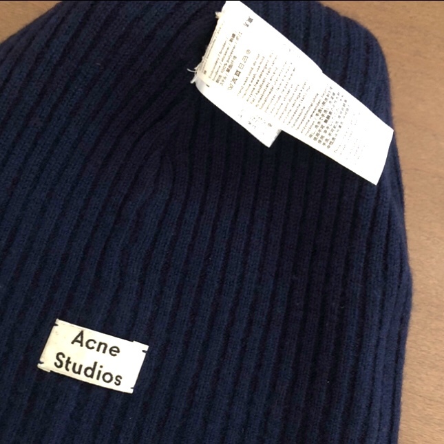 Acne Studios вязаная шапка темно-синий колледж б/у одежда способ нашивка Beanie Jonny Johansson Северная Европа бренд нравится тоже Acne совместного пользования доля 