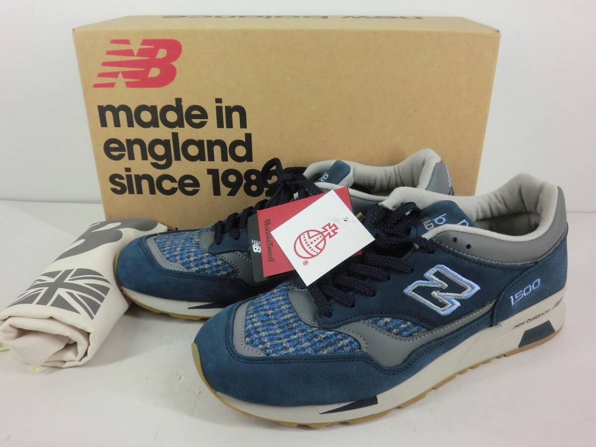 A3326 New Balance HARRIS TWEED サイズ27.5cm M1500HT ニューバランス ハリスツイード スニーカー 靴 ネイビー 紺 の画像1