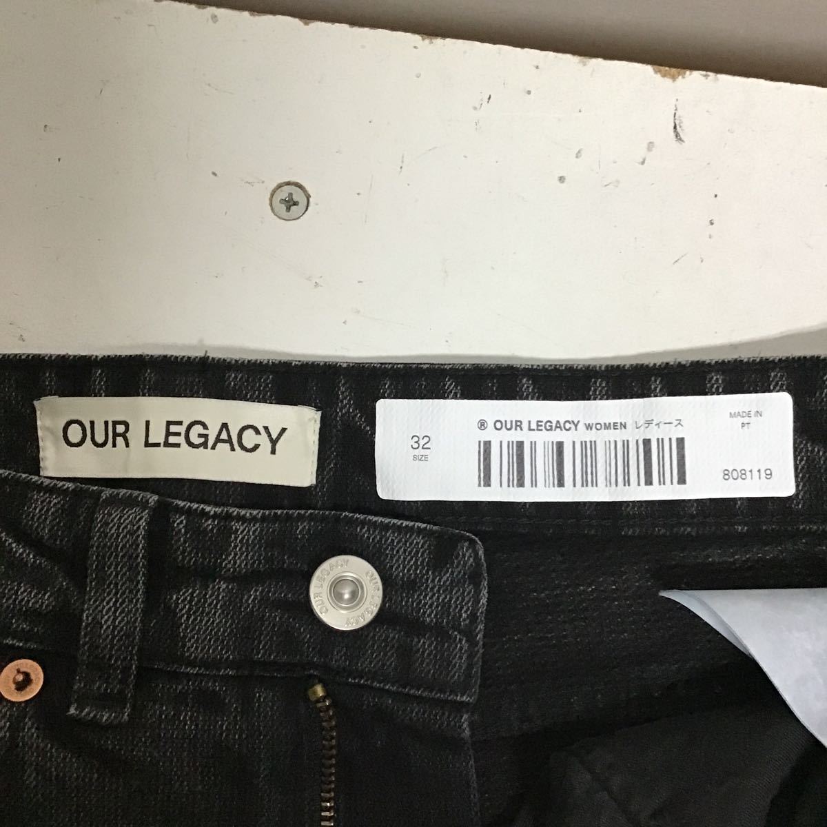 [OUR LEGACY Hour Legacy ]W4235NOB Neo Cut wide jeans bottom 32 black cotton plain 2402oki