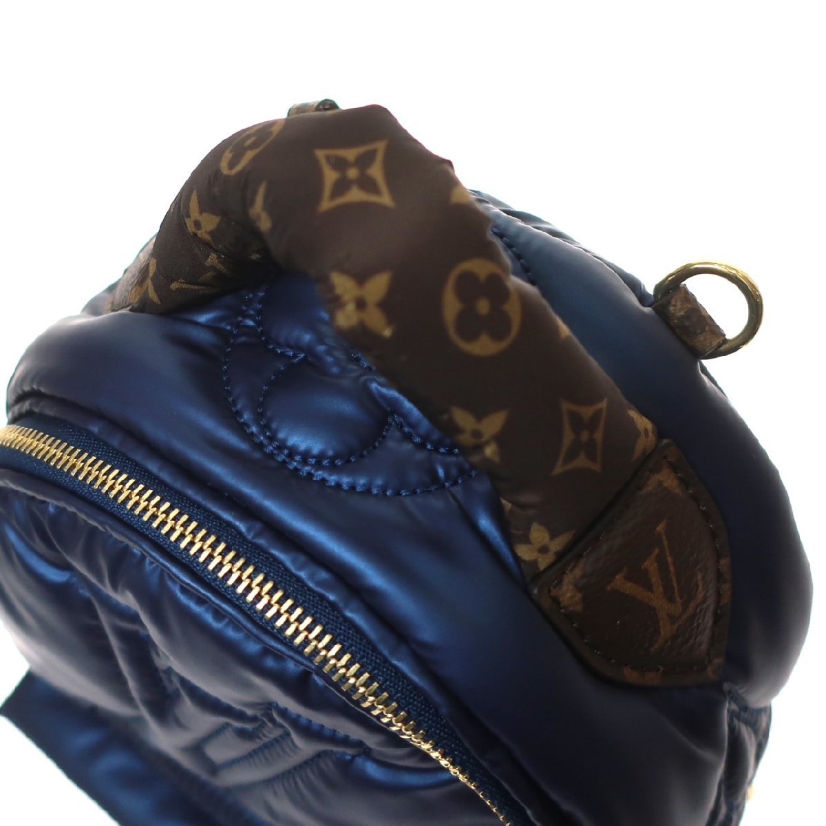 【新品】LOUIS VUITTON ルイ・ヴィトン パームスプリングス バックパック リュック M21060 ICチップ ナイロン ネイビー ゴールド金具_画像8