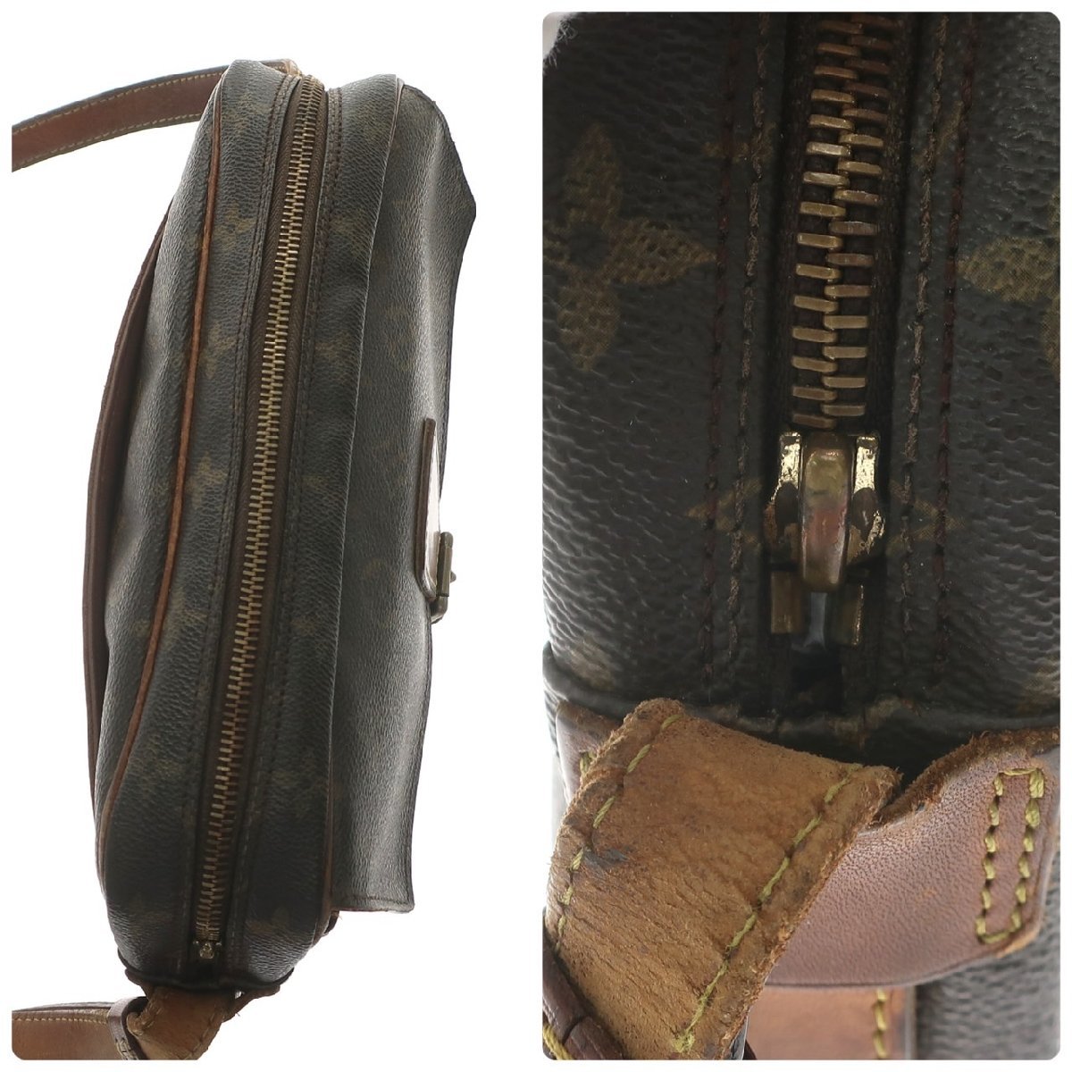 1円スタート LOUIS VUITTON ルイヴィトン ジュヌフィーユ M51227 FH0910 モノグラム ショルダーバッグ 斜め掛け クロスボディ ブラウン_画像6