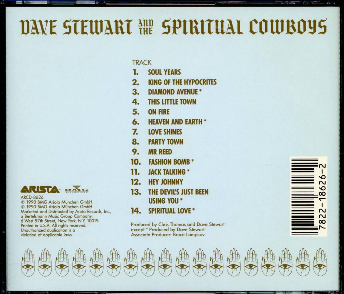 Dave STEWART&the SPIRITUAL COWBOYS★Dave Stewart and the Spiritual Cowboys [デイヴ スチュワート,ユーリズミックス]_画像2