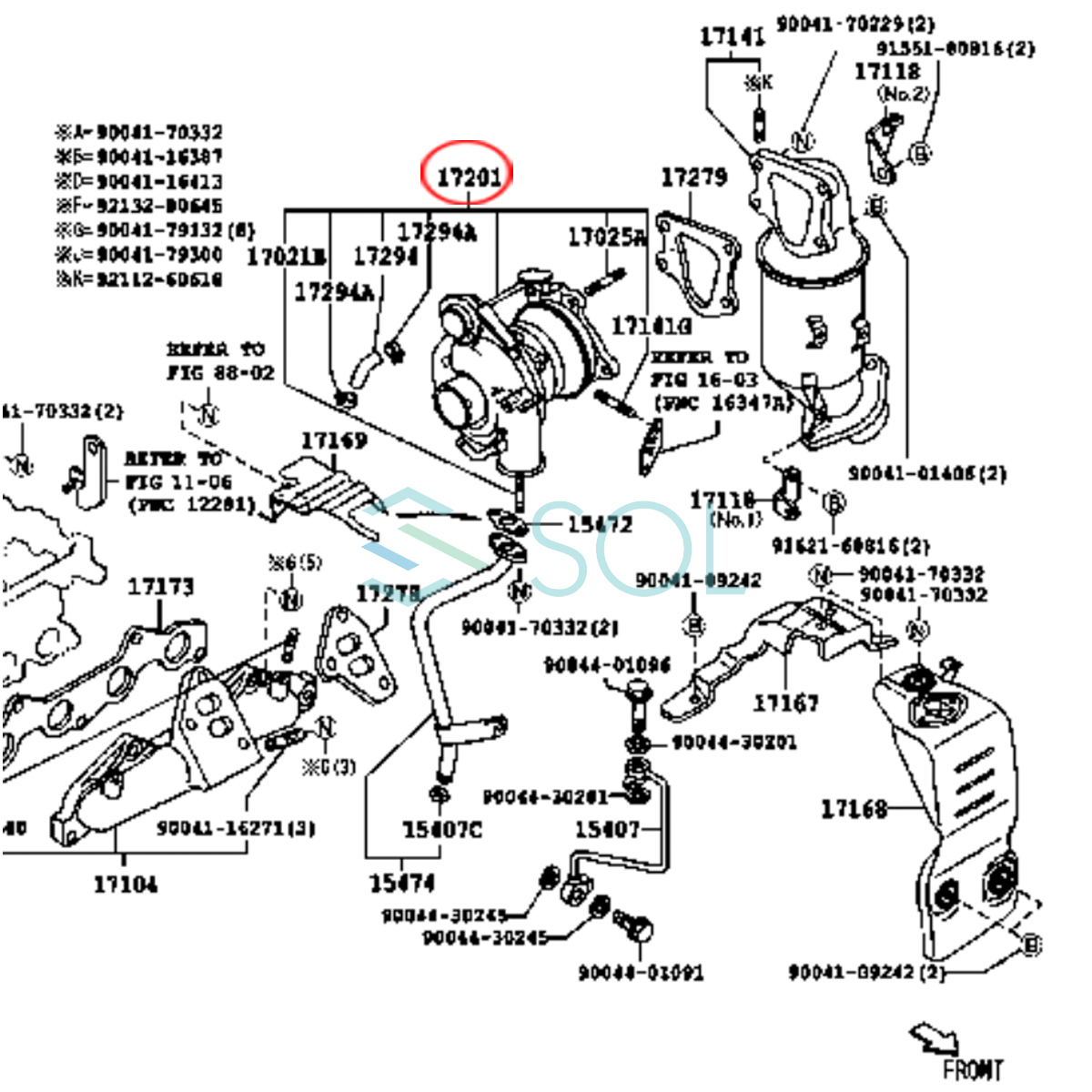 コア返却不要 ダイハツ コペン L880K タービン ターボチャージャー 補器類 ガスケット 12点セット 出荷締切18時 VQ44 VQ50 17200-97216_画像9