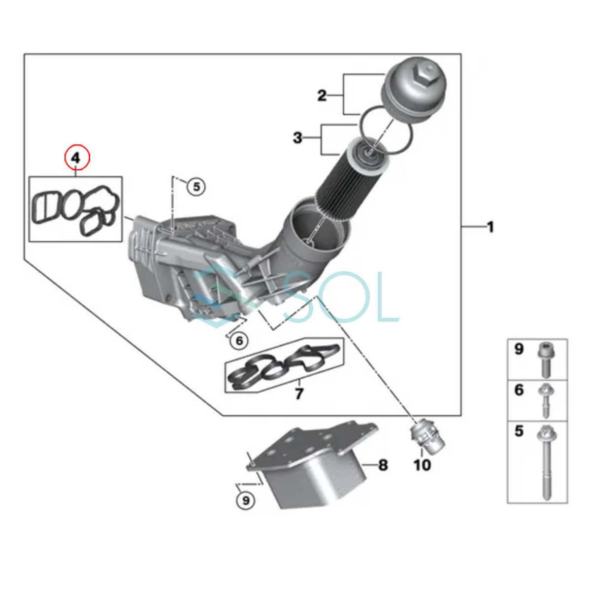 送料185円 BMW F30 F31 F34 G20 F32 F36 オイルフィルターハウジング ガスケット 318i 320i 320d 320iX 330i 330e 420i 420iX 430i_画像2