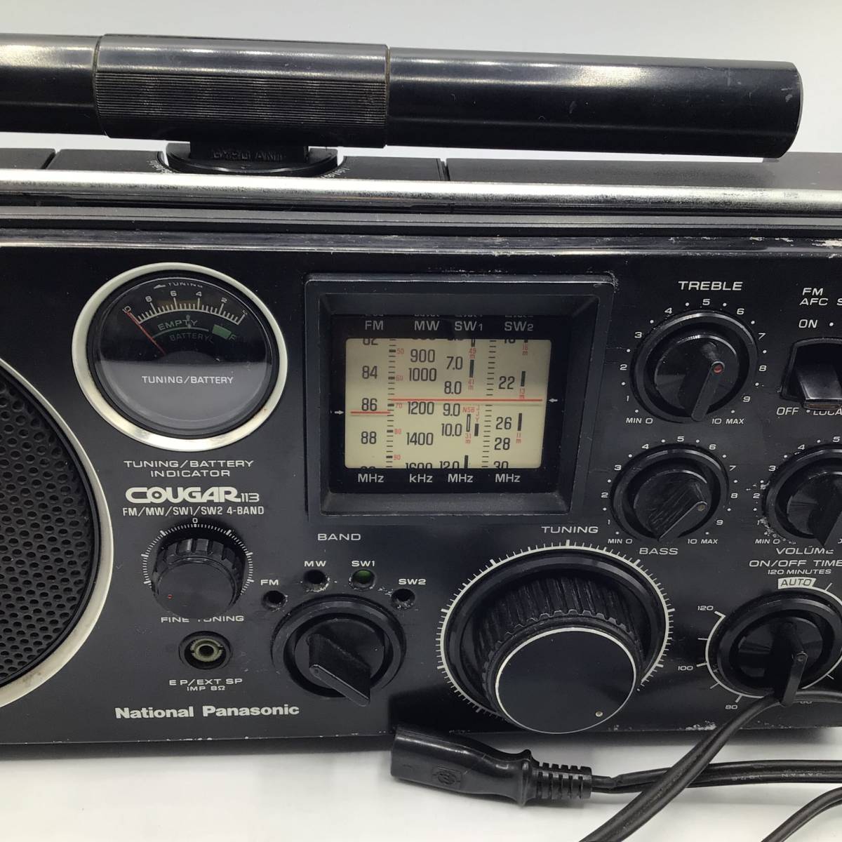 【9564】NationalPanasonic　COUGAR クーガー RF-1130　ナショナル パナソニック　バンドラジオ レトロ ジャンク品_画像3