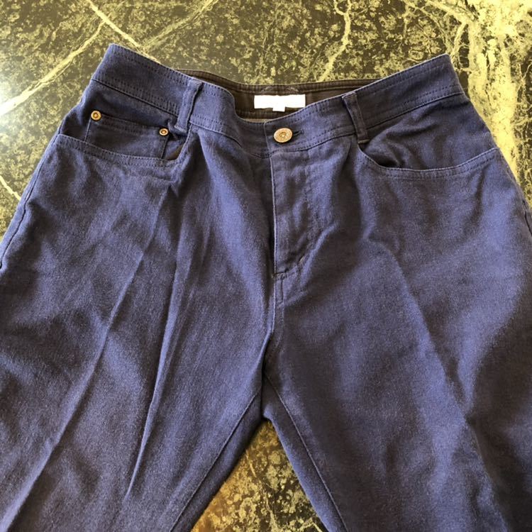 【美品】TWO:C★トゥーシー レーヨン混綿パンツ レディースパンツ チノパン 紺色 ネイビー 青 40サイズ_画像2