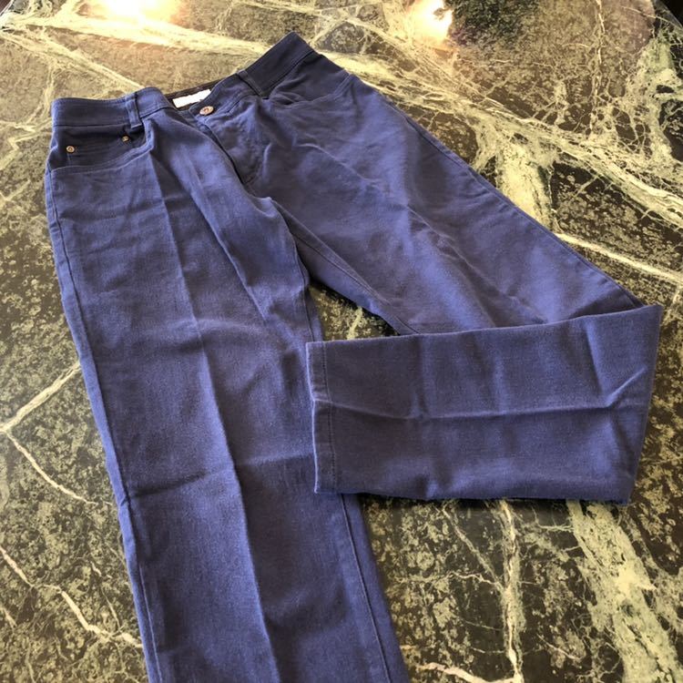 【美品】TWO:C★トゥーシー レーヨン混綿パンツ レディースパンツ チノパン 紺色 ネイビー 青 40サイズ_画像3