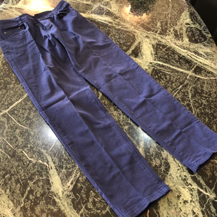 【美品】TWO:C★トゥーシー レーヨン混綿パンツ レディースパンツ チノパン 紺色 ネイビー 青 40サイズ_画像1