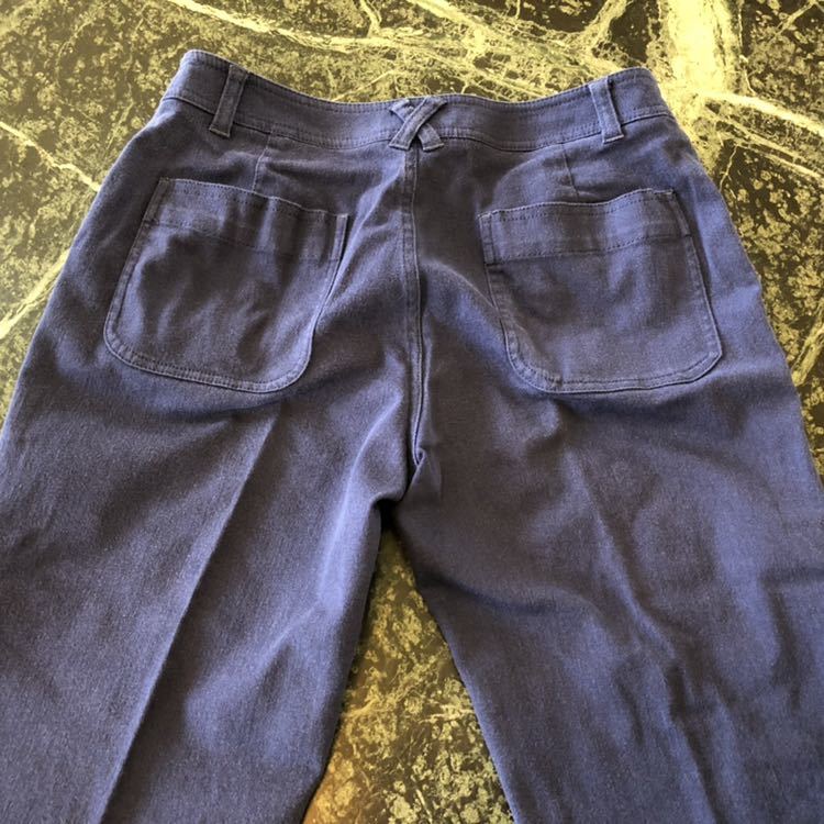 【美品】TWO:C★トゥーシー レーヨン混綿パンツ レディースパンツ チノパン 紺色 ネイビー 青 40サイズ_画像6