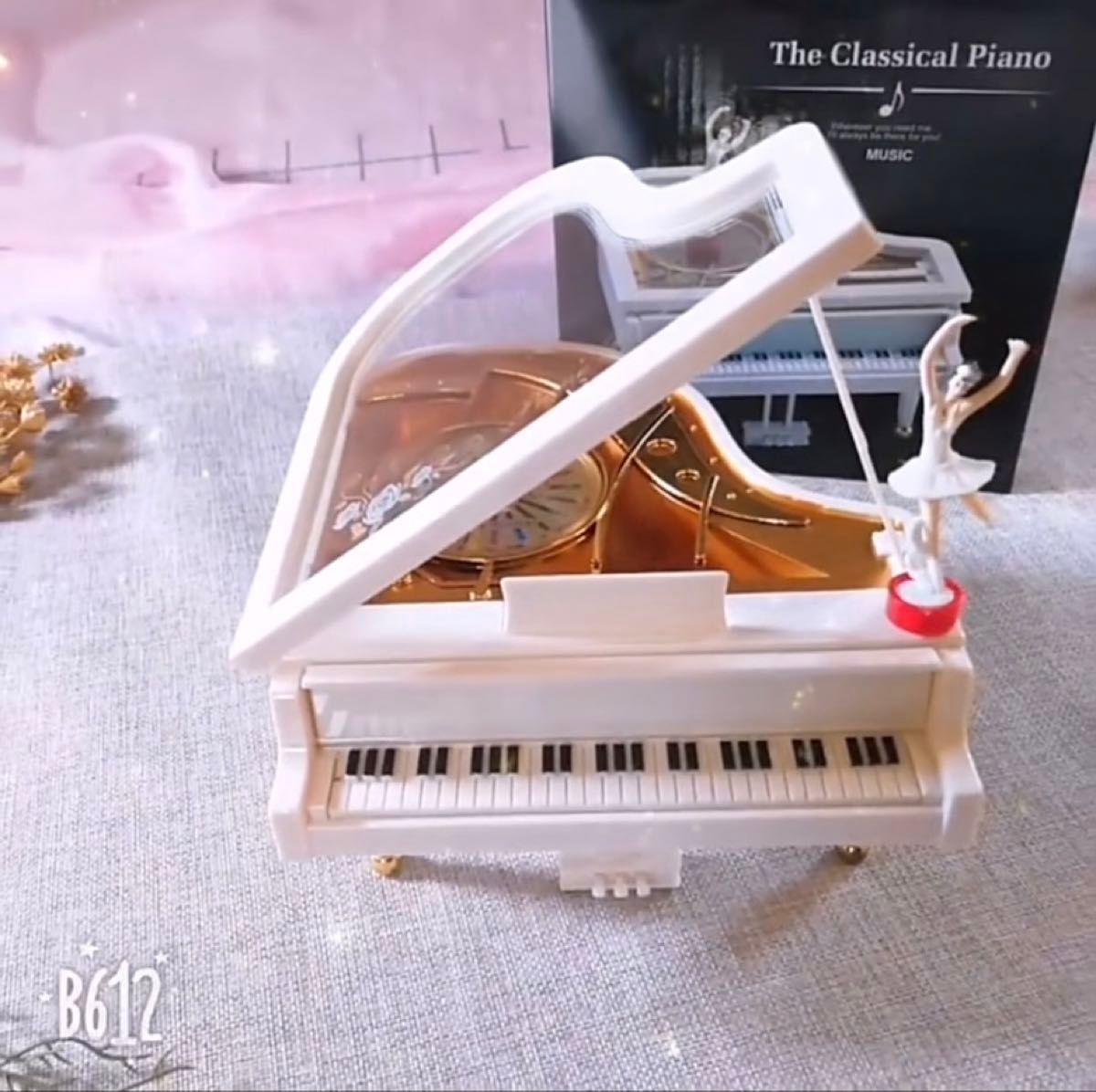 機械式オルゴール ピアノダンサー型 オルゴール 回転バレリーナ ピアノ型オルゴール インテリア