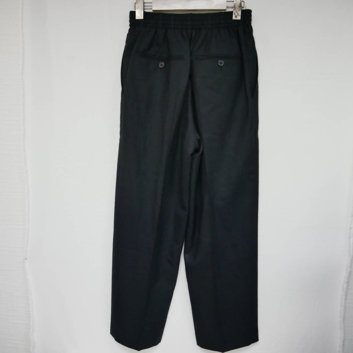 【1円】良好 国内正規 AURALEE オーラリー 23AW SUPER LIGHT WOOL EASY SLACKS ウールイージースラックス A23AP04OS 定価41800円 BLACK 0_画像3