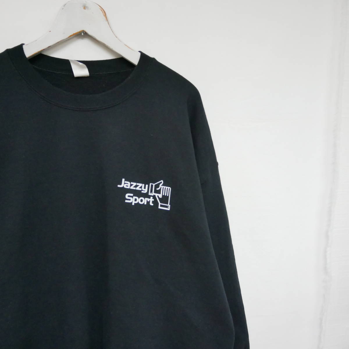 【1円】良好 国内正規 JAZZY SPORT ジャジースポーツ ジャジースポート バックロゴ クルーネックスウェット 日本製 BLACK 黒 XL_画像4