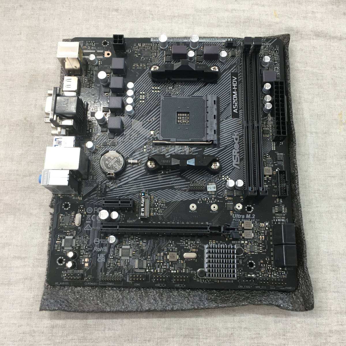 現状品 ASRock AMD Ryzen 3000/4000シリーズ(Soket AM4)対応 A520チップセット搭載 Micro ATX マザーボード A520M-HDV_画像2