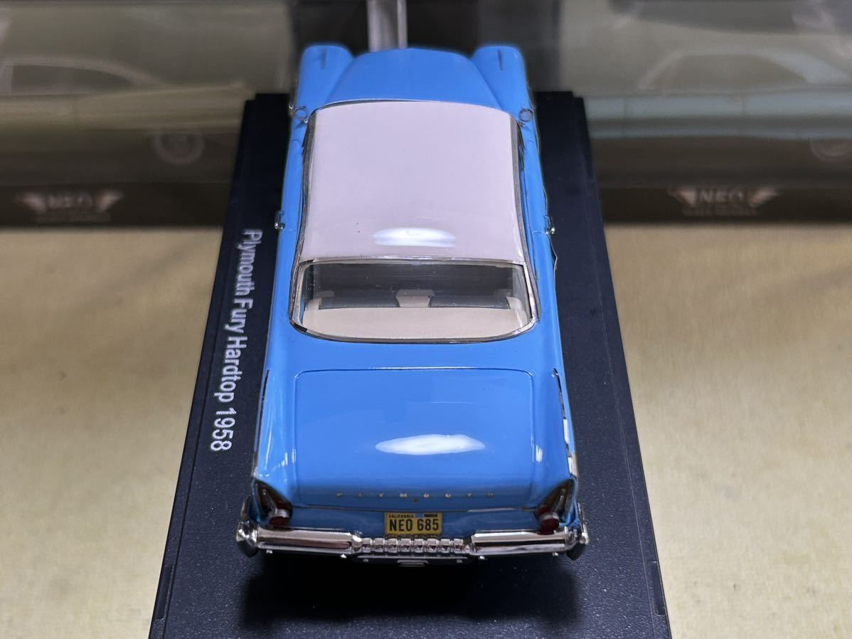 ネオ NEO Scale Models 1/43 Plymouth Fury Hardtop 1958 Blue/White [NEO 46085] (サイドモールに浮きがあります。)_画像6